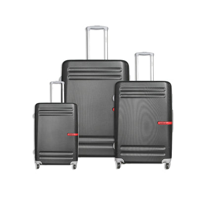 GAZZAZ ABS TROLLEY BAG SET OF 3PCS BLACK COLOR