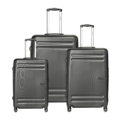 GAZZAZ ABS TROLLEY BAG SET OF 3PCS BLACK COLOR