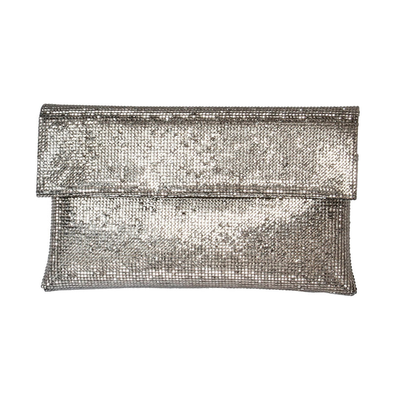 PERFETTO ITALY CRYSTAL EVENING BAG DARK SILVER