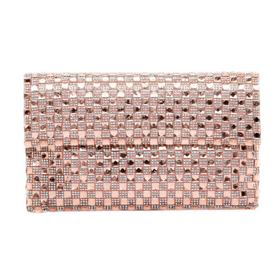 PERFETTO ITALY CRYSTAL EVENING BAG ROSE GOLD