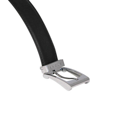 CROSS LEATHER BELT WITH CHROME BUCKLE