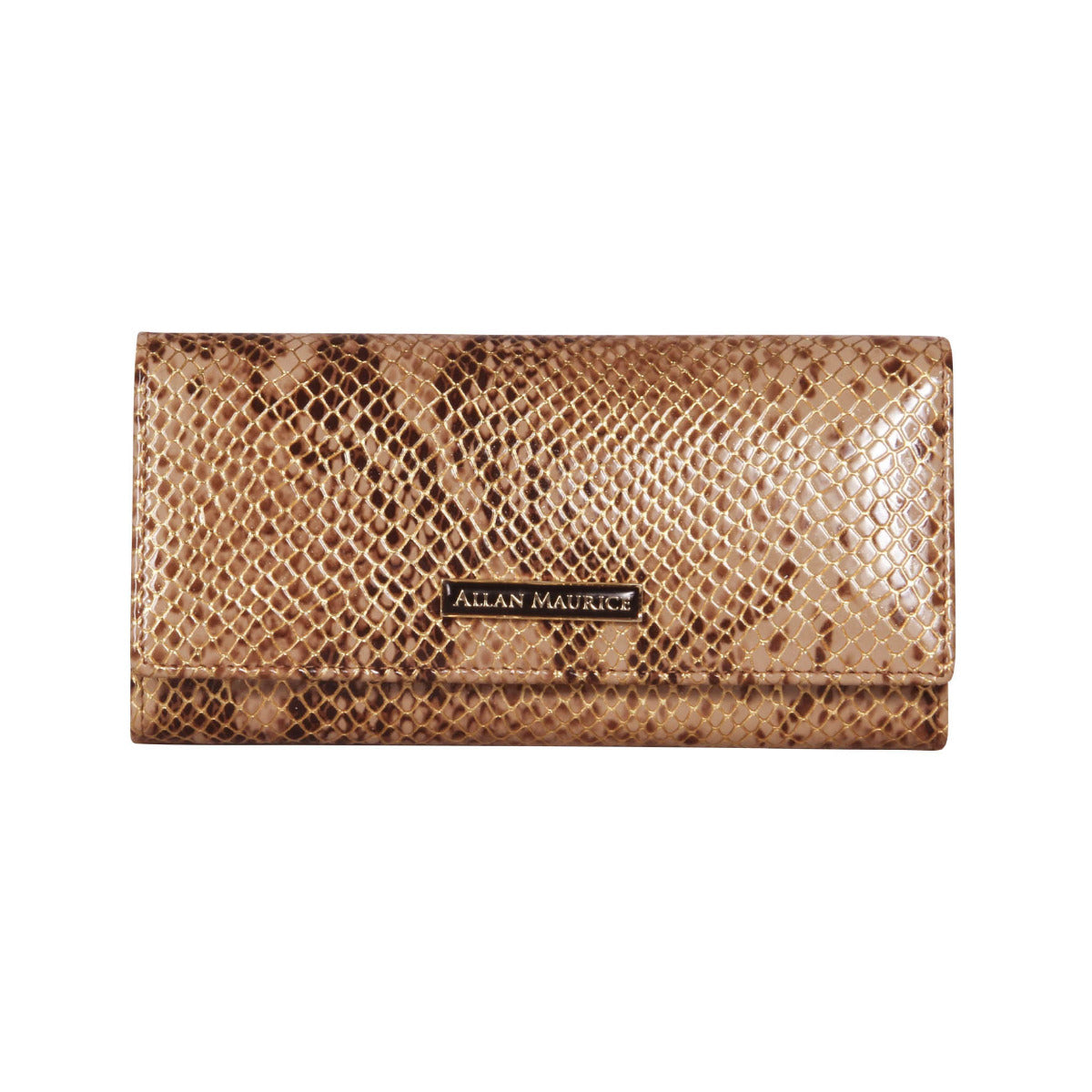 LADY LEATHER WALLET SNAKE BRN