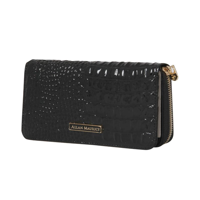ALLAN MAURICE LADY LETHR WALLET BLACK CRO