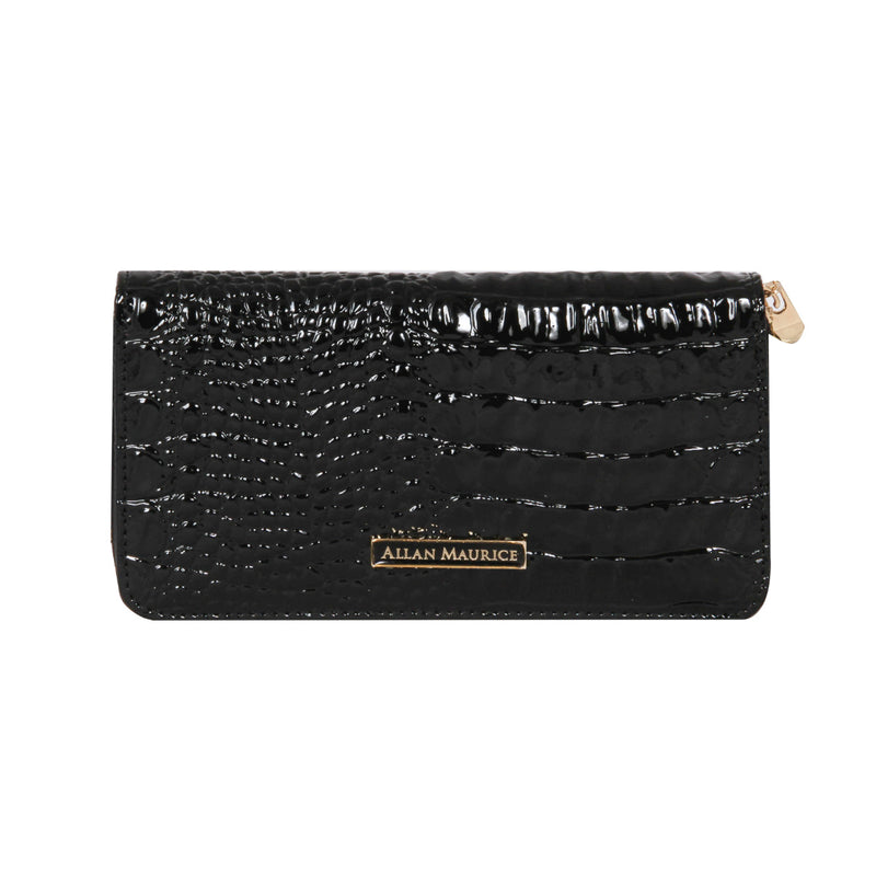 ALLAN MAURICE LADY LETHR WALLET BLACK CRO