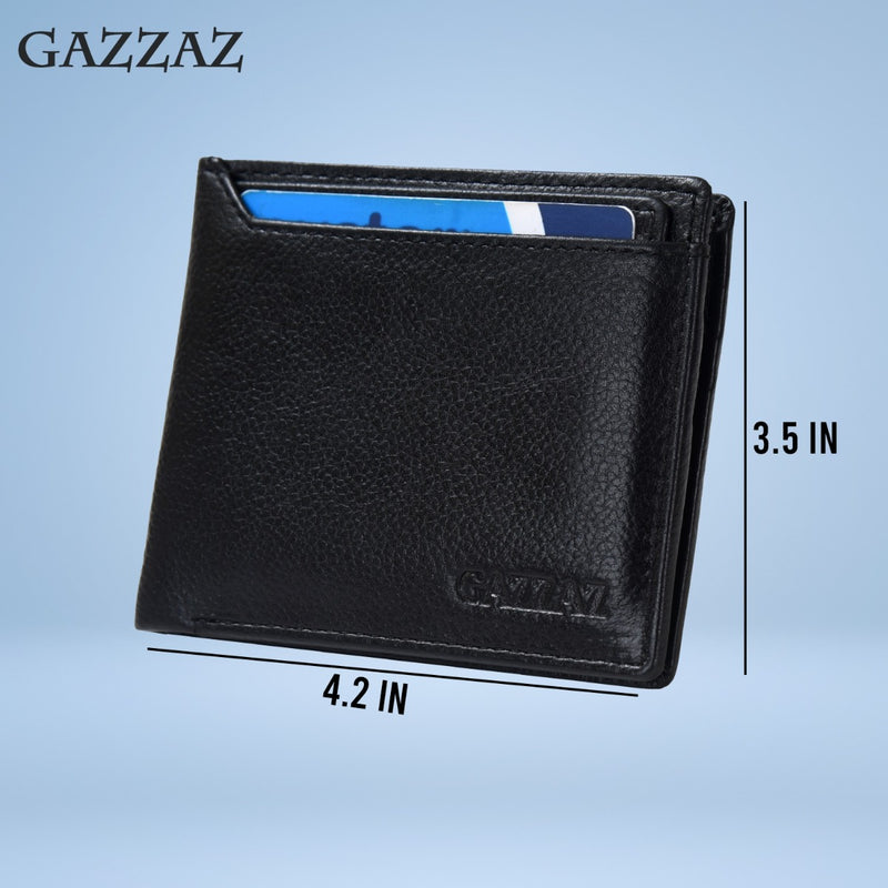 GAZZAZ COWHIDE LETHR CARD CASE BLACK