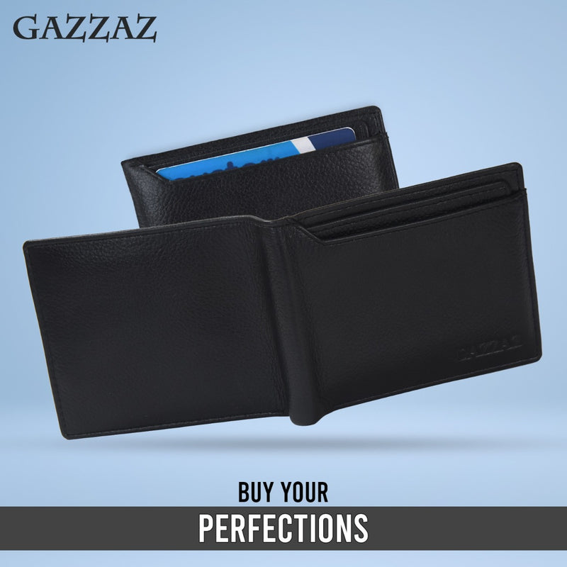GAZZAZ COWHIDE LETHR CARD CASE BLACK