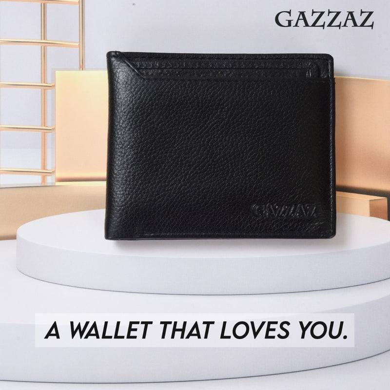 GAZZAZ COWHIDE LETHR CARD CASE BLACK