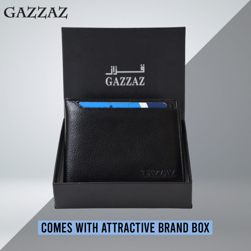 GAZZAZ COWHIDE LETHR CARD CASE BLACK