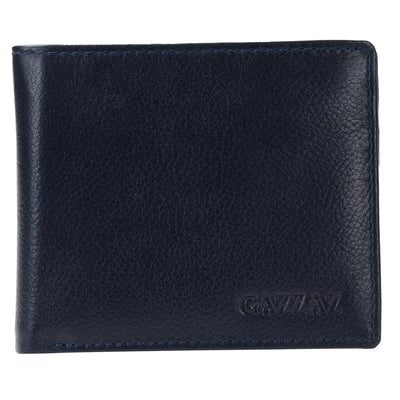 GAZZAZ COWHIDE LEATHER WALLET NAVY