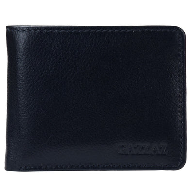 GAZZAZ COWHIDE LEATHER WALLET NAVY