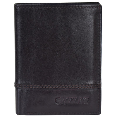 GAZZAZ COWHIDE LETHR CARD CASE DARK BROWN