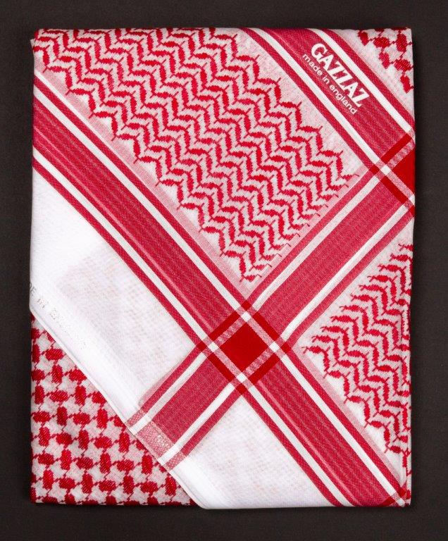 GAZZAZ YASHMAGH RED*WHITE 100% COTTON SIZE 58 MADE IN ENGLAND